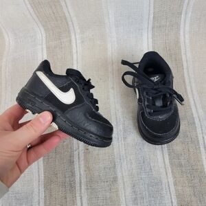 Nike Air Force One Sneakers Black‎ White Panda Size Toddler Baby 4C